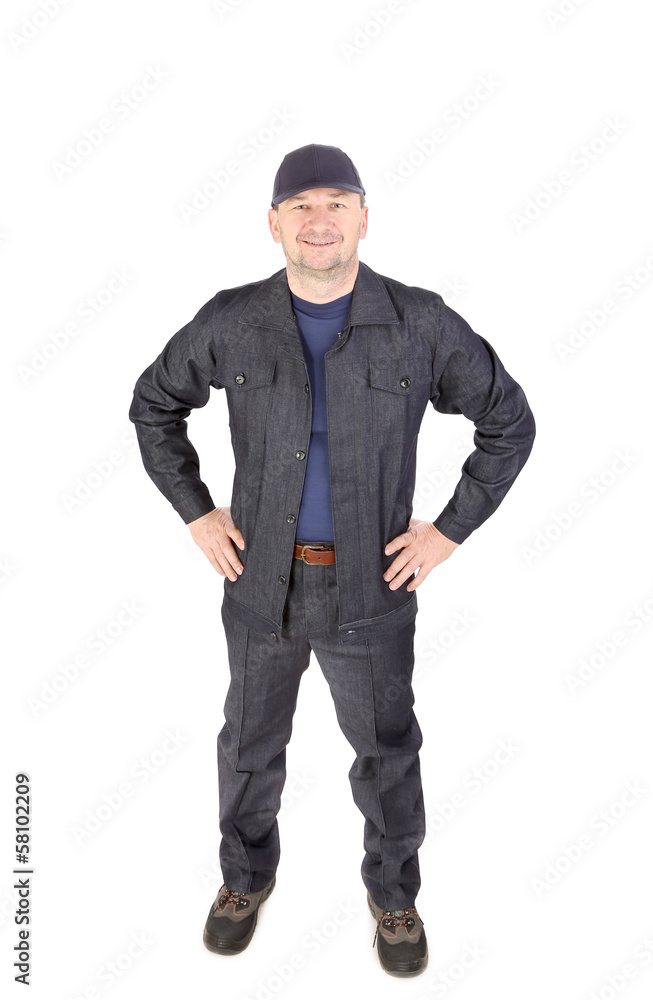 Worker with hands on hips Worker with hands on hips