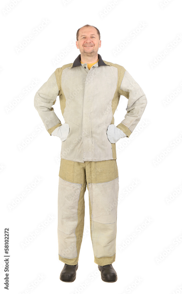 Man in welding clothes Man in welding clothes