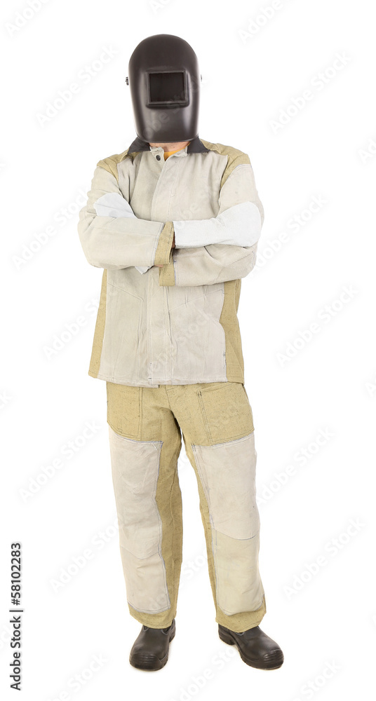 Confident welder in the mask. Confident welder in the mask.