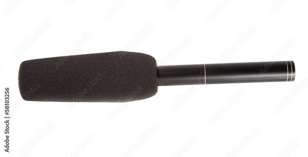 black microphone on a white background black microphone on a white background