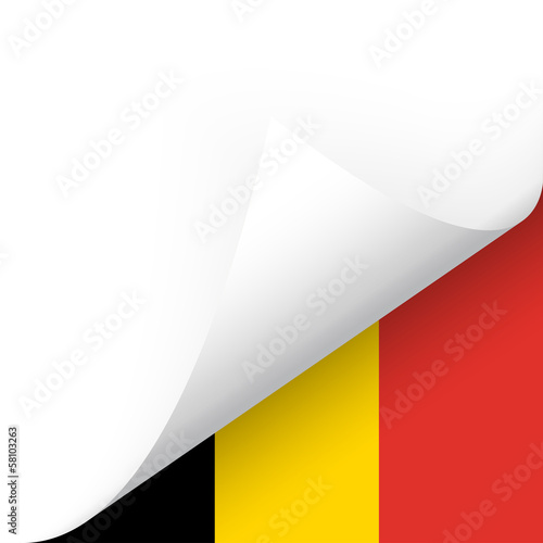 Papier - Ecke unten - Länderflagge Belgien