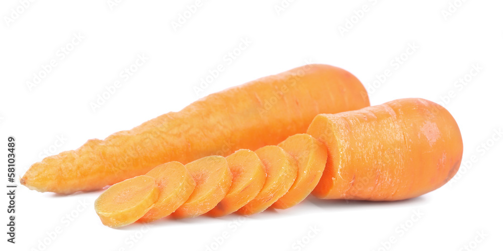 Fresh carrot and slices. Fresh carrot and slices.