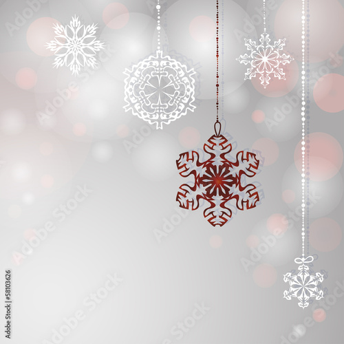 Brown christmas background with stars and snowflakes