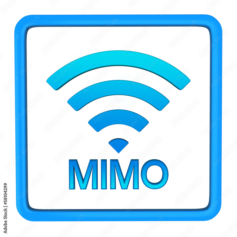 MIMO or multiple-input and multiple-output icon, 3d MIMO or multiple-input and multiple-output icon, 3d