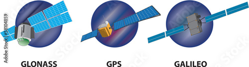 GPS GLONASS GALILEO Vector Satellite