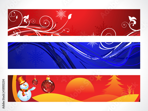 abstract colorful christmas banner set