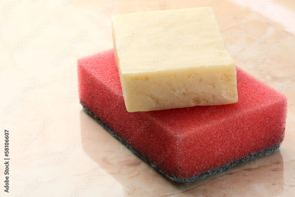 Bar of soap and sponge