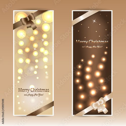 Christmas cards on a brown background