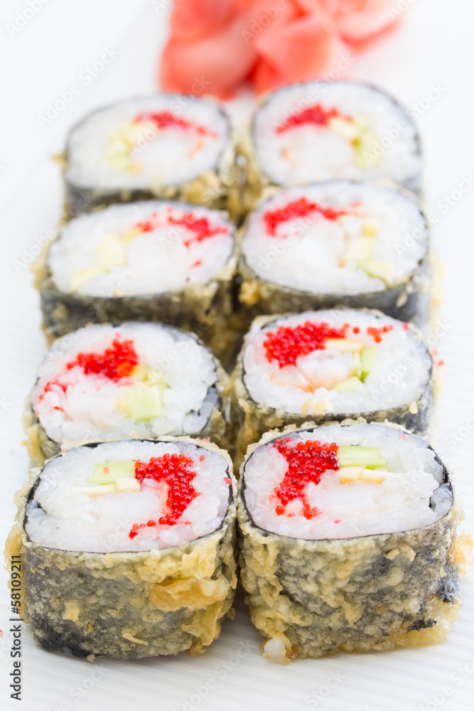 Warm sushi roll Warm sushi roll