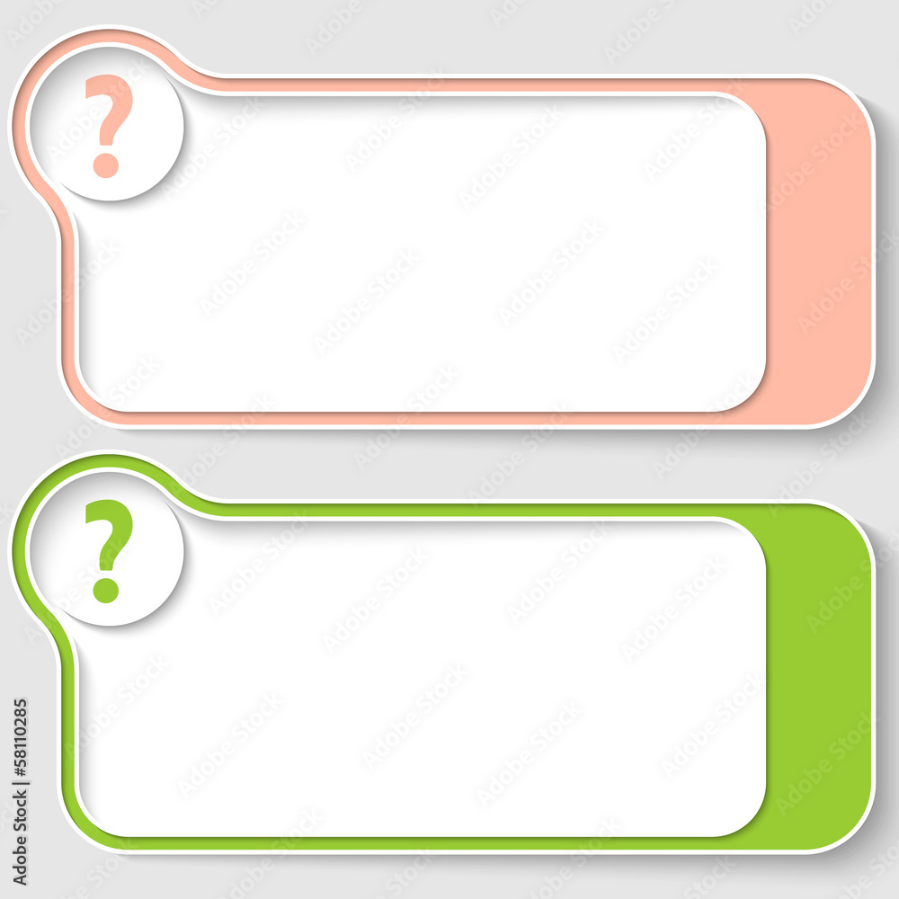 set of two abstract text boxes with question mark set of two abstract text boxes with question mark