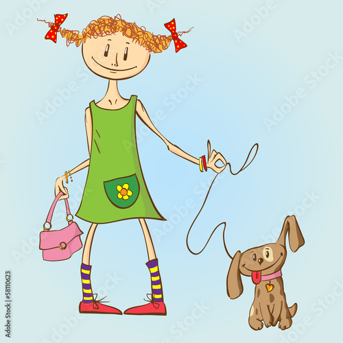 Girl With Puppy