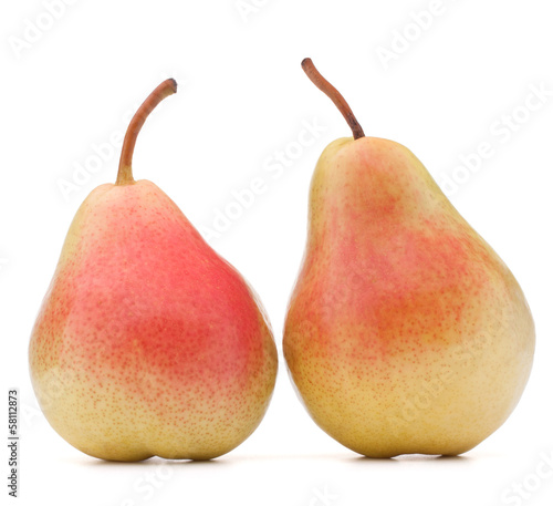 Ripe pear fruit isolated on white background cutout