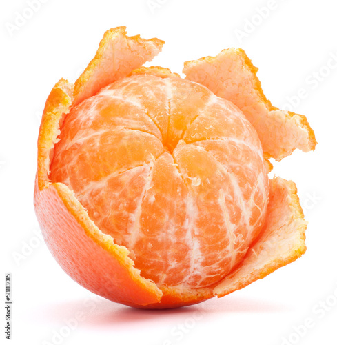 Peeled tangerine or mandarin fruit