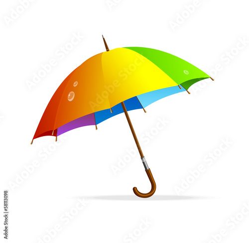 Vector rainbow umbrella isolated