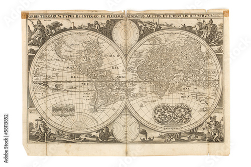 Antique Map - Old Dutch - World Map