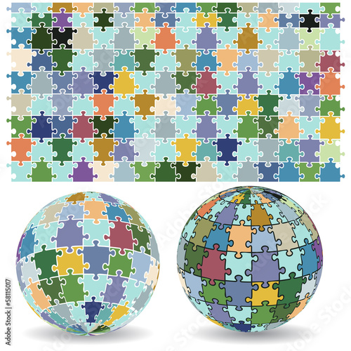 Spherical puzzles with pattern