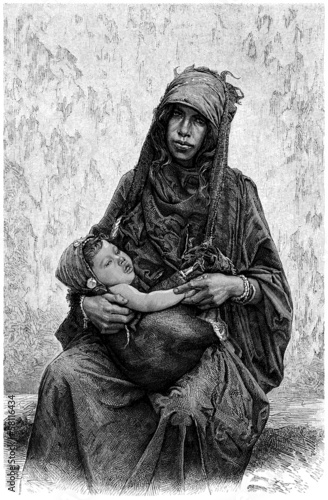 Canvas-taulu Arabia : Mother & Child