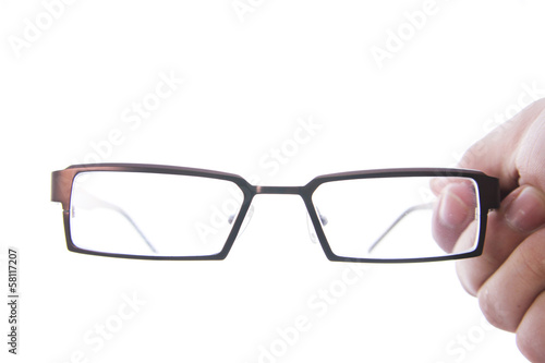 hand holding eye glasses