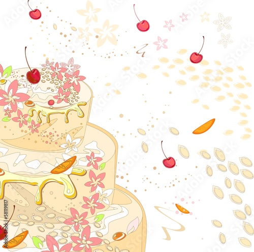 Background with torte