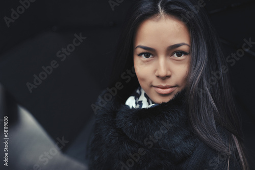 Close-up portrait of beautiful young girl