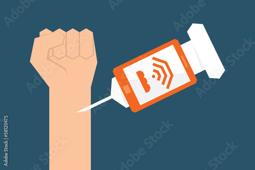 Internet addiction, vector