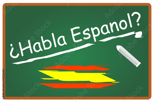 Habla espanol Spanisch Tafel  #131108-svg02