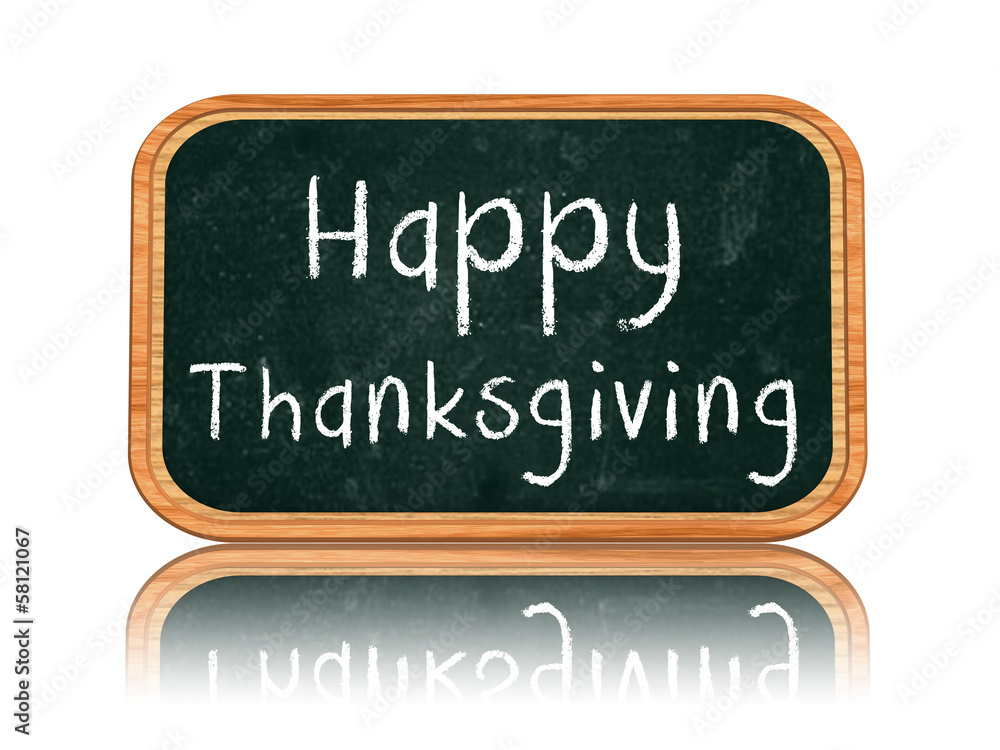 Fototapeta premium happy thanksgiving day on blackboard banner