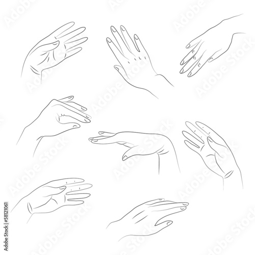 outlines of hands