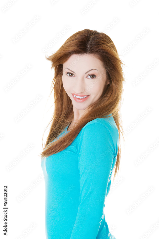 Beautiful woman looking at camera. Beautiful woman looking at camera.