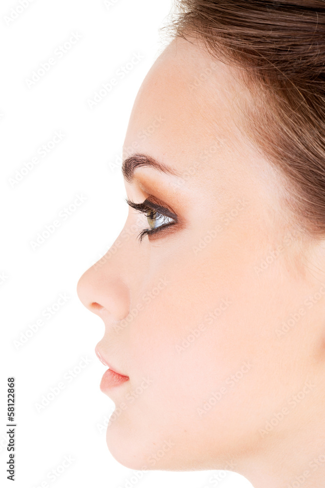 Woman's face closeup.