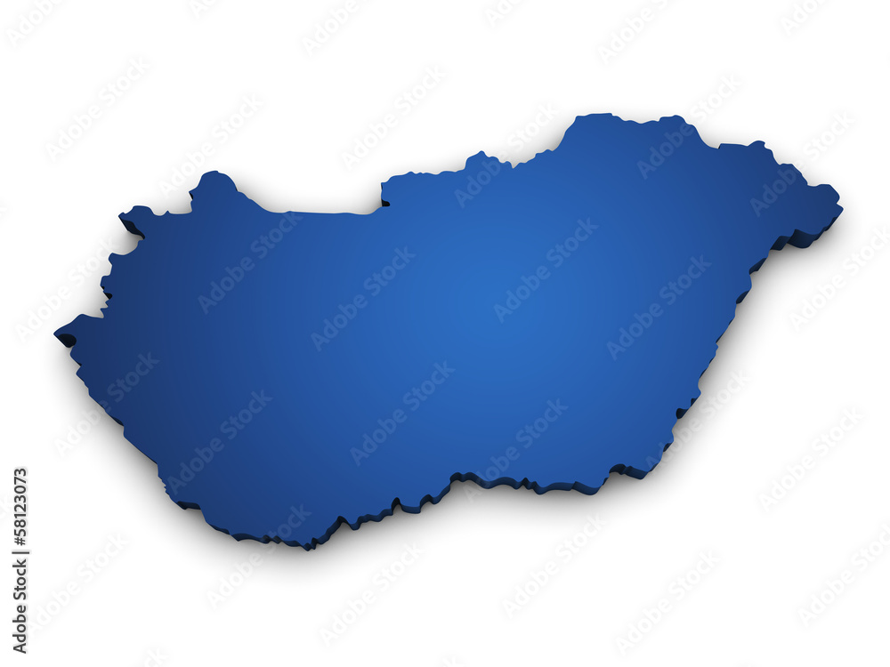 Map Of Hungary 3d Shape