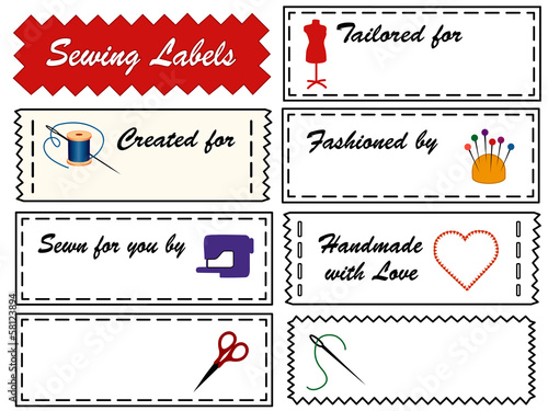 Sewing Labels, do it yourself fashion, copy space to add name