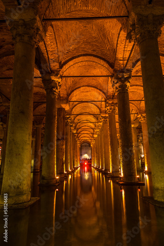 Underground Basilica Cistern  Yerebatan Sarnici  in Istanbul  Tu