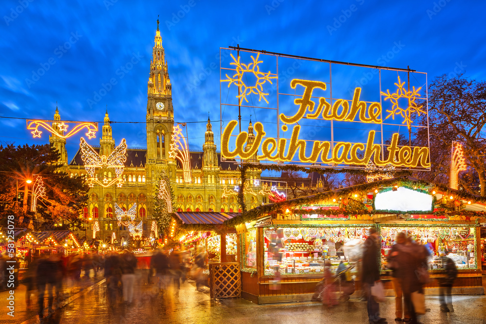 Obraz premium Jarmark bożonarodzeniowy w Wiedniu