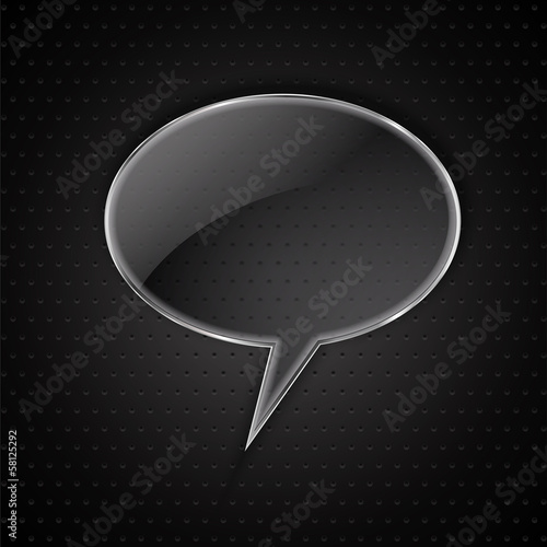 Glass speech bubble on meta background