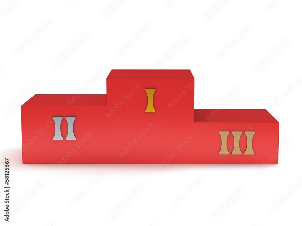 Sports winner podium isolated on white. 3d render Sports winner podium isolated on white. 3d render