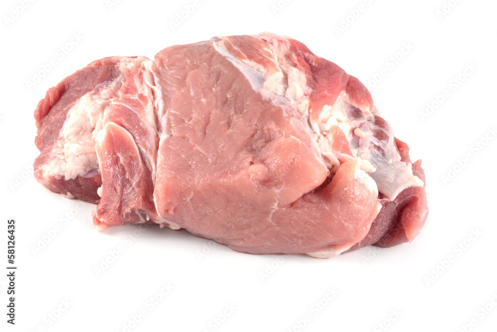 Pork on a white background Pork on a white background