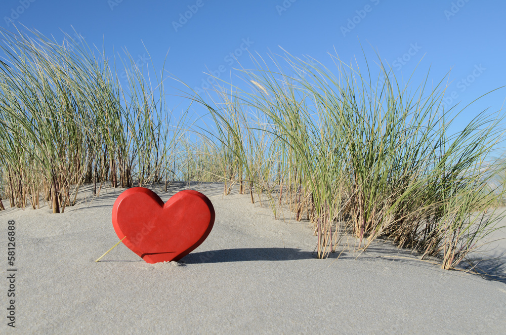 Fototapeta premium heart on beach