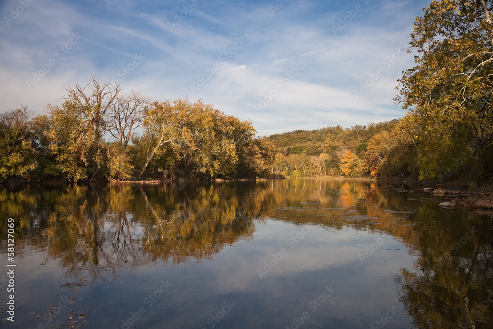 Trees reflecting in the Shenandoah River Trees reflecting in the Shenandoah River