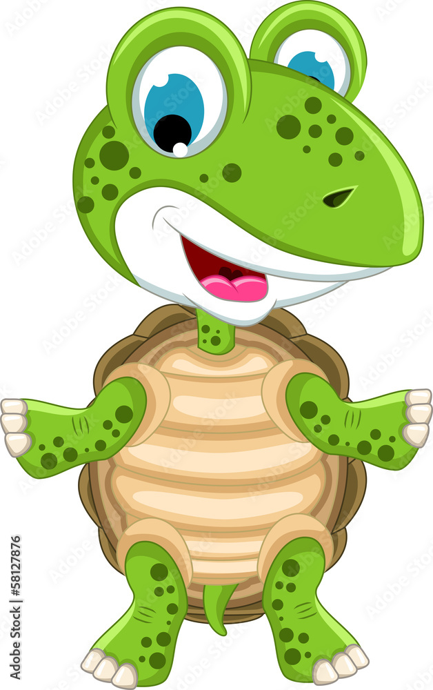 Fototapeta premium Cute turtle cartoon posing
