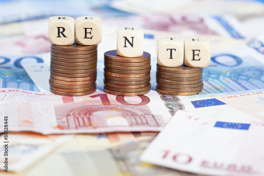 Rente Pension Senkung Stabilität Euro Konzeptbild