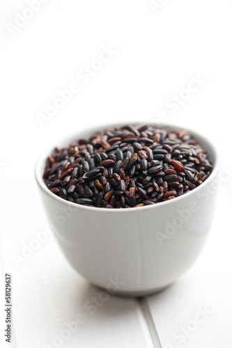 black rice in ceramic bowl