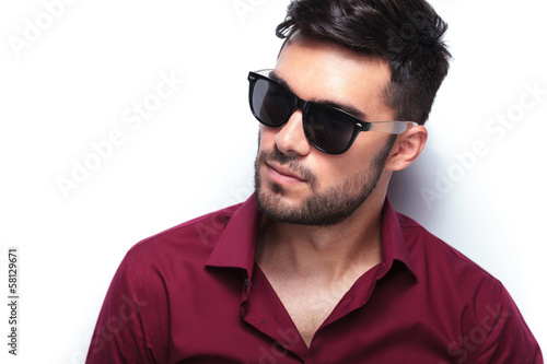 casual man looks away