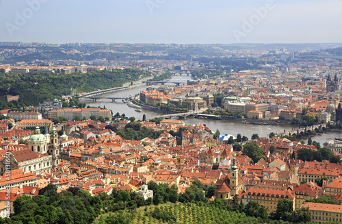 Historical center of Prague. View from Petrin Lookout Tower.