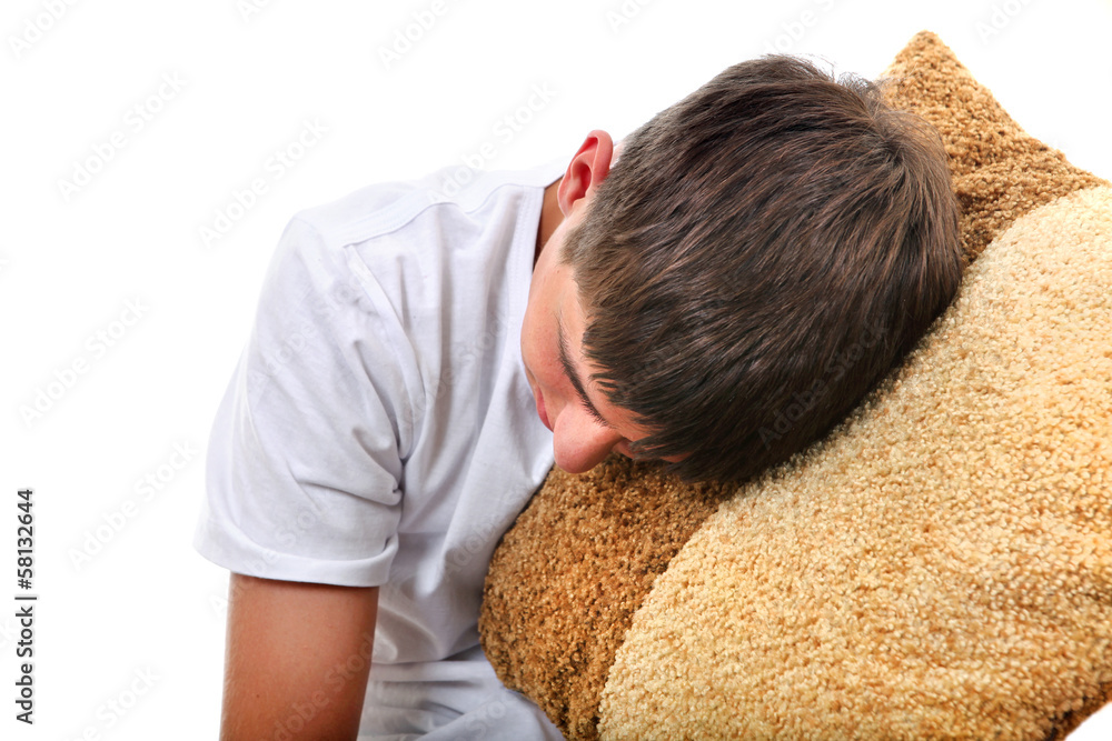 Teenager sleeps with Cushion Teenager sleeps with Cushion