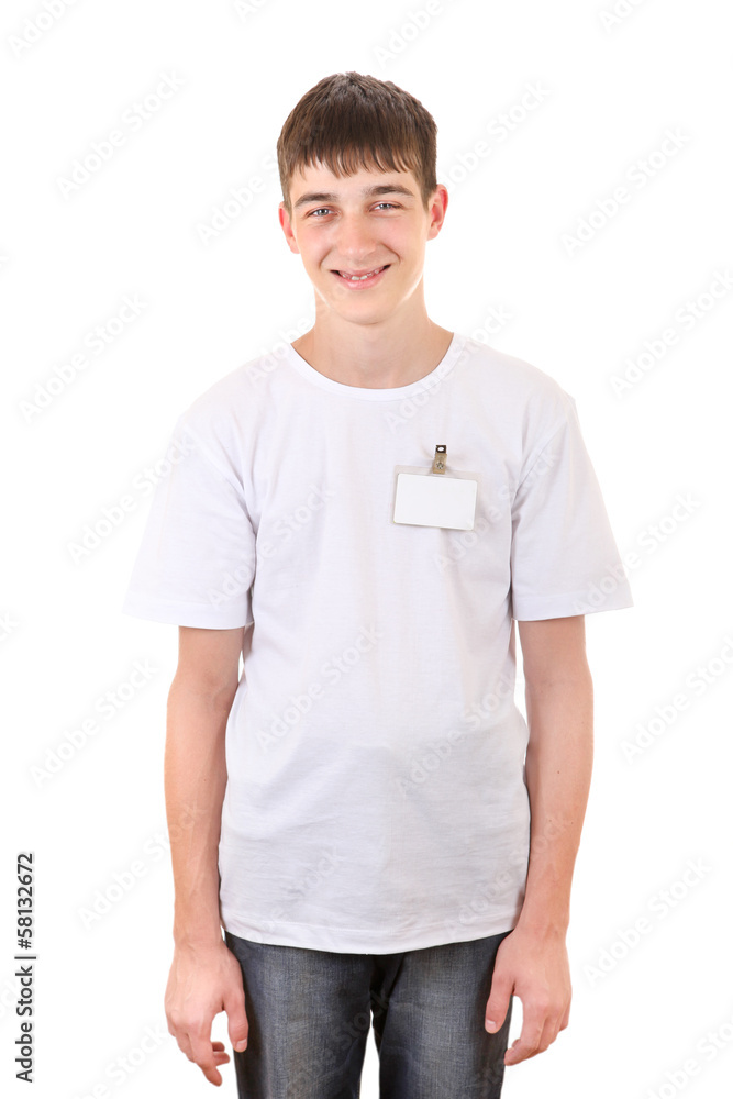 Teenager with Empty Badge Teenager with Empty Badge