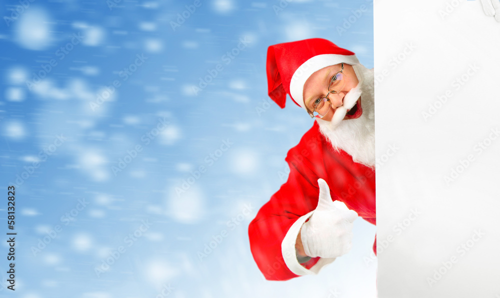 Santa Claus with Blank Board Santa Claus with Blank Board