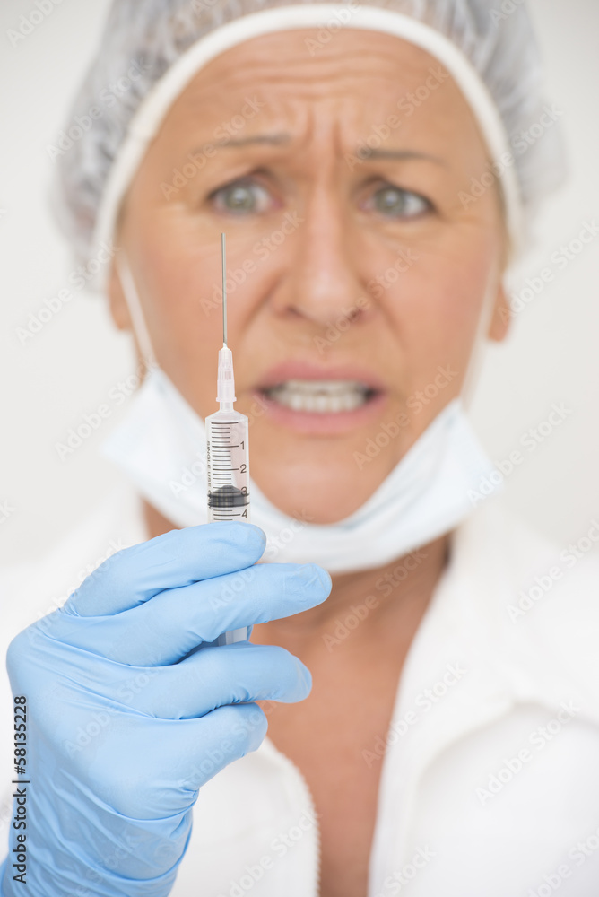 Medical nurse with injection vaccination Medical nurse with injection vaccination