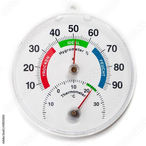 Analoges Hygrometer und Thermometer photo