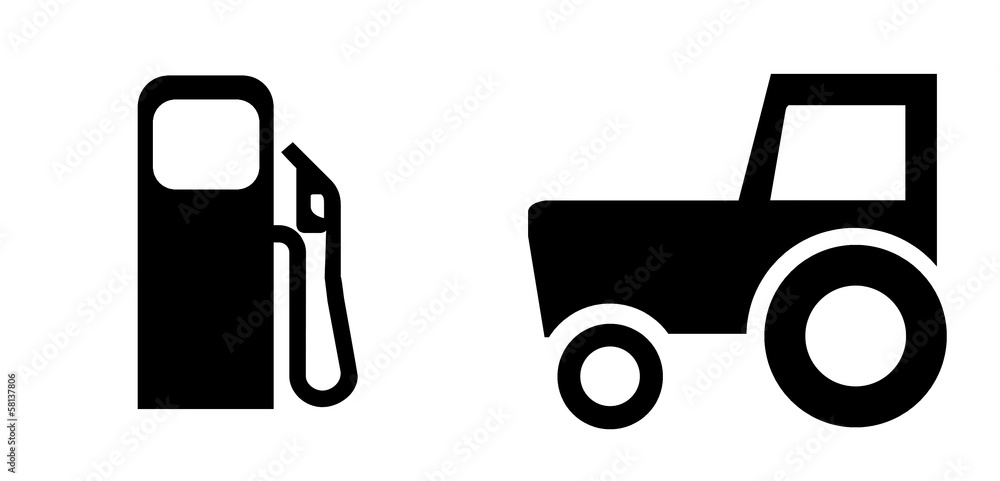 Tracteur et une station essence Tracteur et une station essence